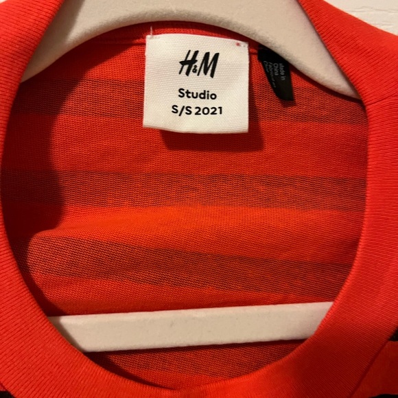H&M studio collection striped long sleeve top new without tag size S - Picture 2 of 3